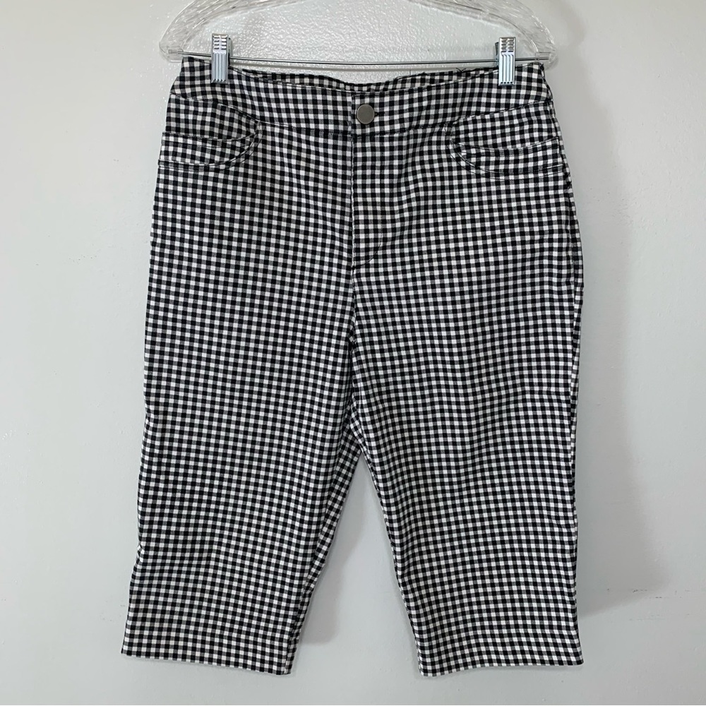 Christopher & Banks Gingham Knee Length Capris Size 6